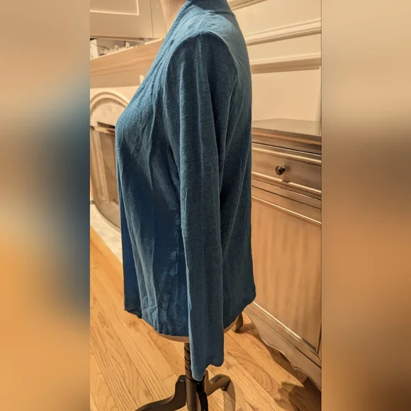 Chicos Bright Blue Open-Front Women's Sweater - Picture 2 of 7